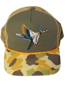 Paramount Outdoors Wood Duck Hat Rope Cap 5 Panel Ridgeline Mesh Back Hunting OS